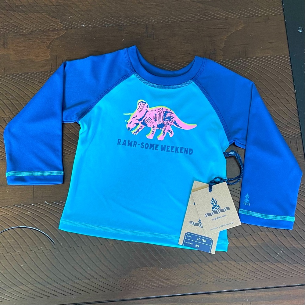 BRAND NEW!! Boys Chubbies Swim Shirt Sizes 12-18M & 6
